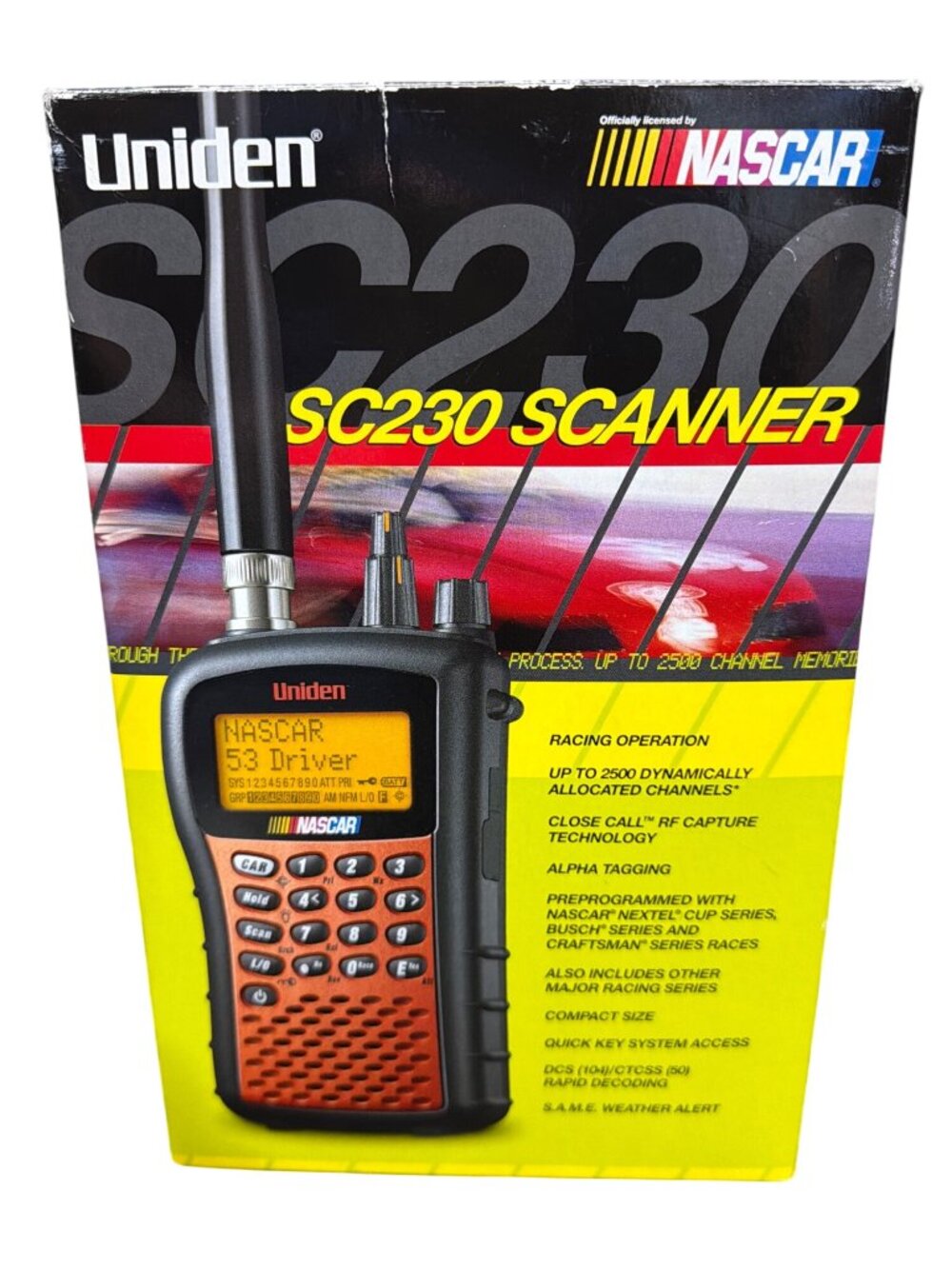 Uniden SC230 NASCAR Racing Scanner With Accessories & Manuals